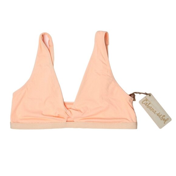 Cabana del Sol Bikini Top Swimsuit Creamsicle Peach Stretch Twist Front Beach - Picture 3 of 6